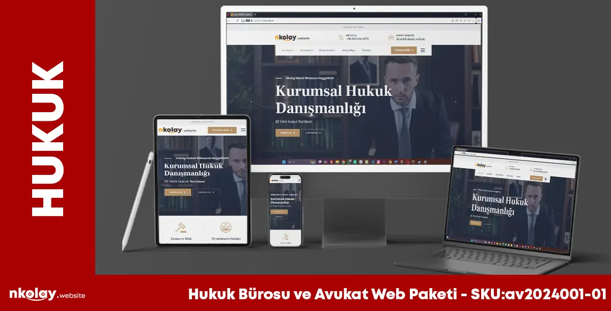 Hukuk Bürosu ve Avukat Web Paketi (SKU:av2024001-01)