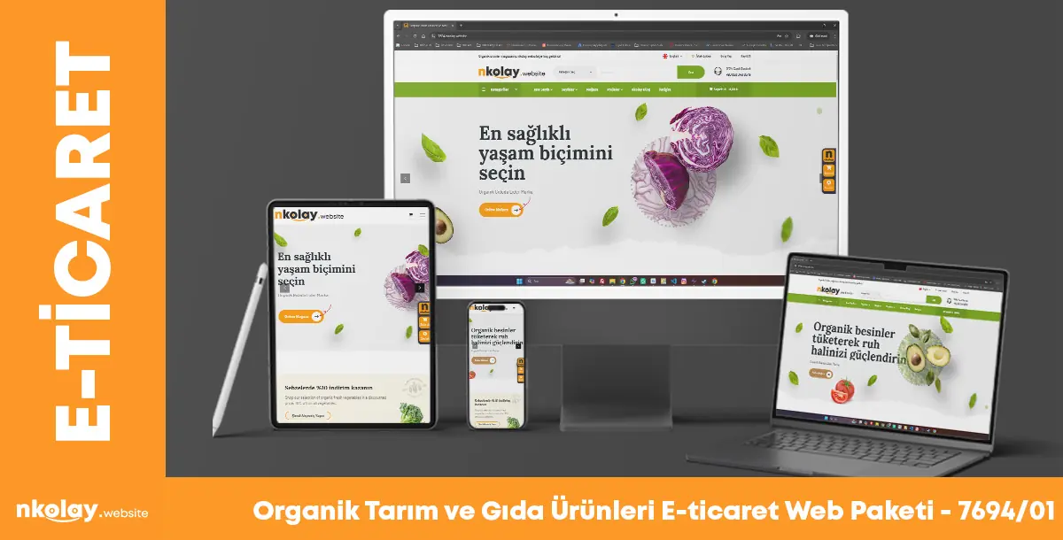 Organik Tarım ve Gıda Ürünleri E-ticaret Web Paketi (SKU:7694-01)