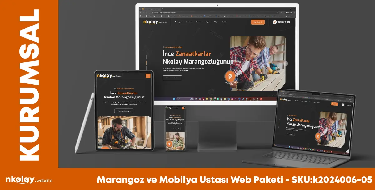 Marangoz ve Mobilya Ustası Web Paketi (SKU:k2024006-05)