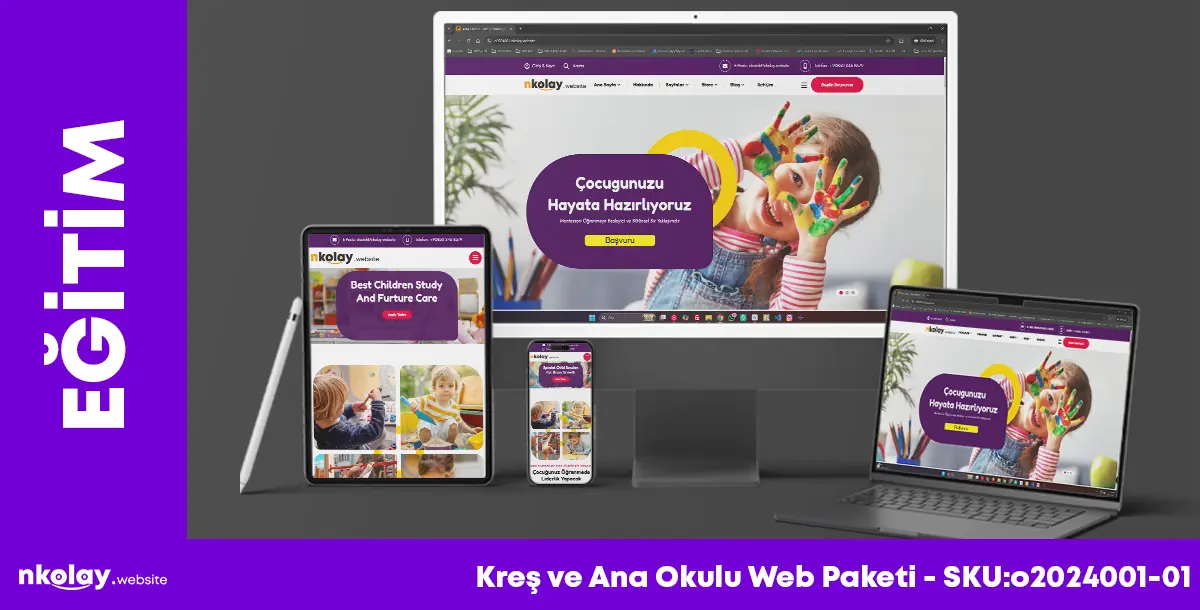 Kreş ve Ana Okulu Web Paketi (SKU:o2024001-01)