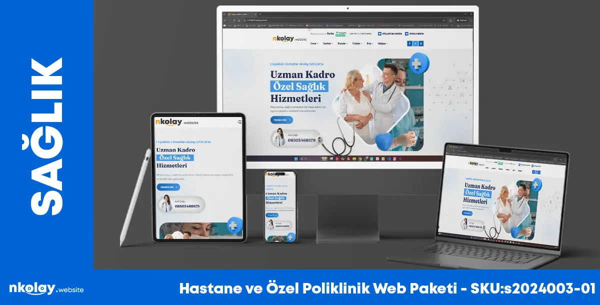 Hastane ve Özel Poliklinik Web Paketi (SKU:s2024003-01)