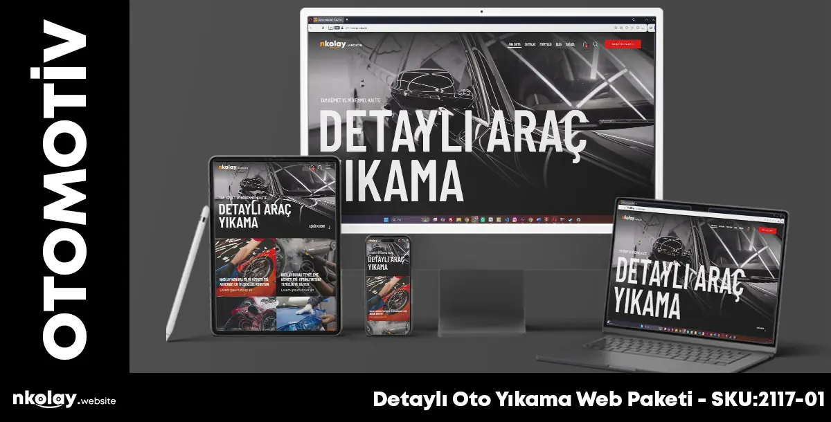 Detaylı Oto Yıkama Web Paketi (SKU:2117-01)