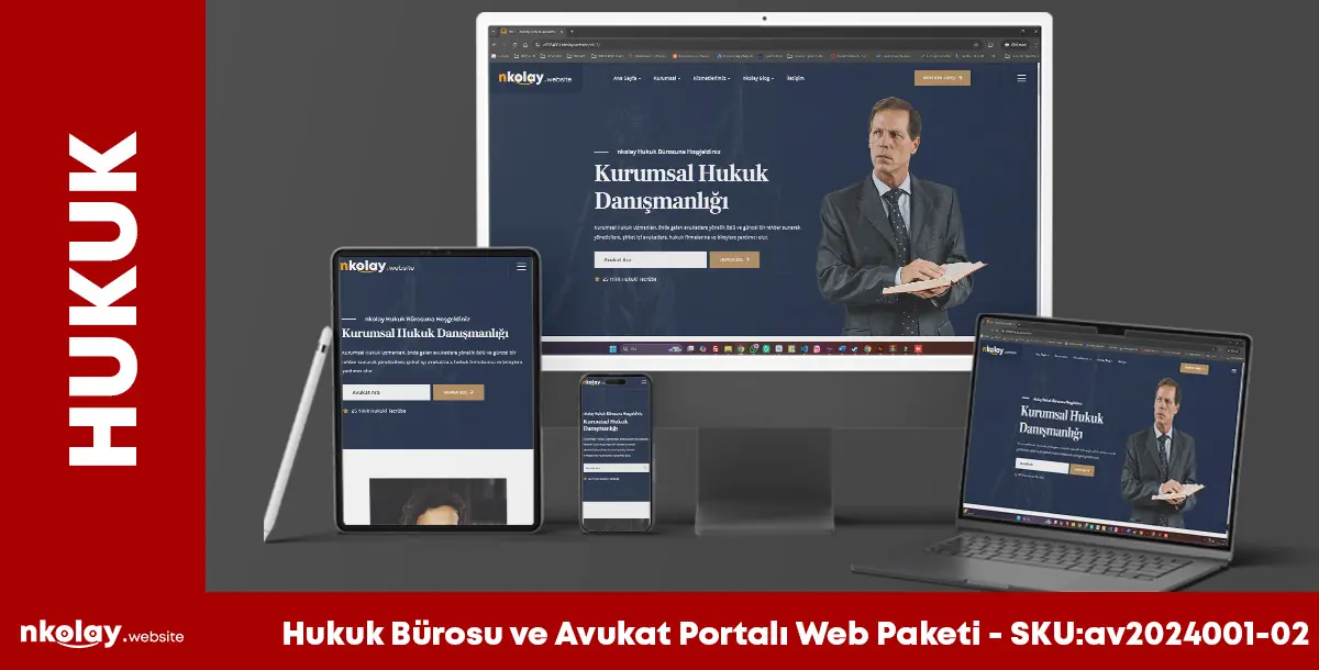 Hukuk Bürosu ve Avukat Portalı Web Paketi (SKU:av2024001-02)