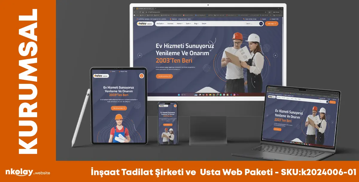 İnşaat Tadilat Şirketi ve  Usta Web Paketi (SKU:k2024006-01)