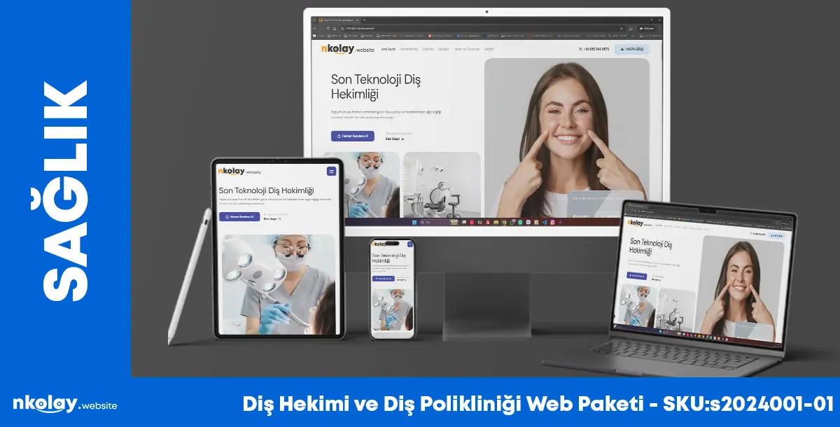 Diş Hekimi ve Diş Polikliniği Web Paketi (SKU:s2024001-01)