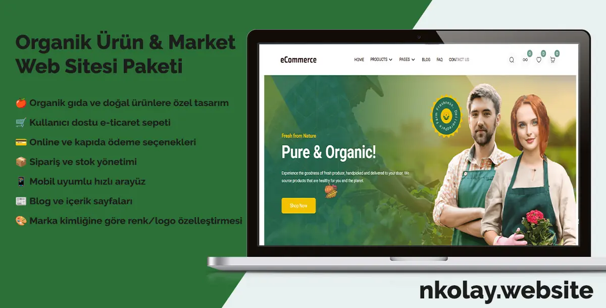 Organik Ürün & Market Web Sitesi Paketi