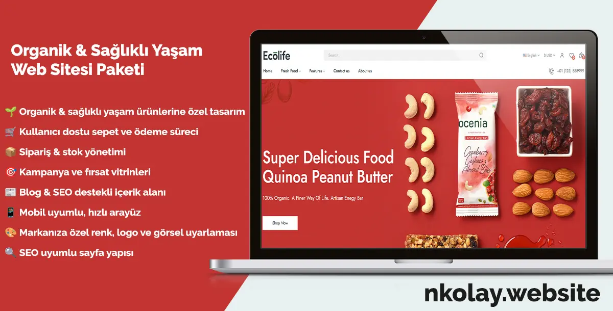 Organik & Sağlıklı Yaşam Web Sitesi Paketi