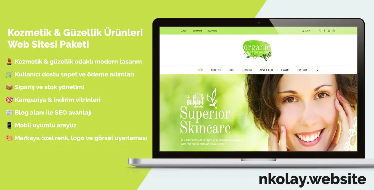 Kozmetik & Güzellik Ürünleri Web Sitesi Paketi